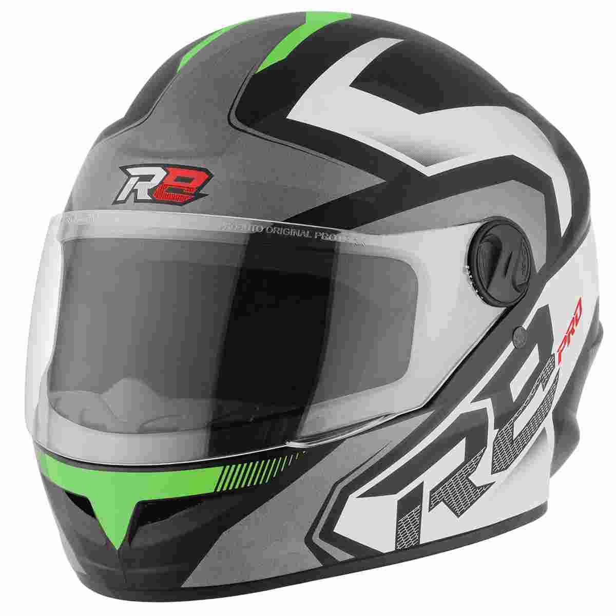 Capacete Fechado Pro Tork R8 Pro COR/PRETO - VERDE TAMANHO/56