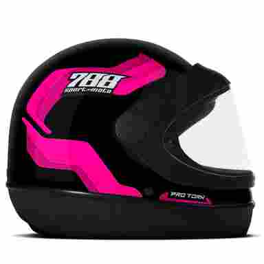 Capacete Moto Fechado Feminino Masculino Pro Tork Sport Moto 788 Viseira Cristal TAMANHO/58 COR/PRETO - ROSA