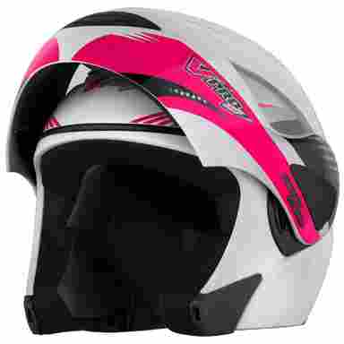 Capacete Escamoteável V-Pro Jet 2 Carbon Pro Tork COR/BRANCO - ROSA TAMANHO/58