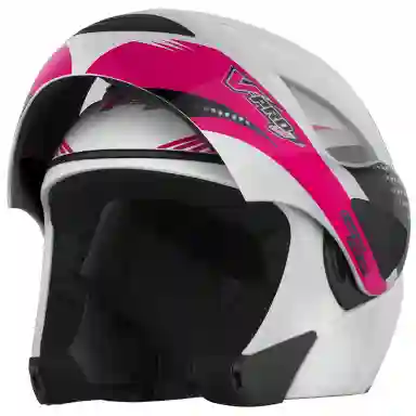 Capacete Escamoteável Pro Tork V-pro Jet 2 Carbon COR/BRANCO - ROSA TAMANHO/60