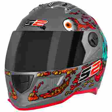 Capacete Fechado Pro Tork Stealth Zombie Brilhante Vis. Fumê TAMANHO/58 COR/CINZA