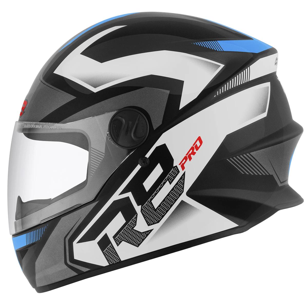 Capacete Fechado Pro Tork R8 Pro COR/PRETO - AZUL TAMANHO/60