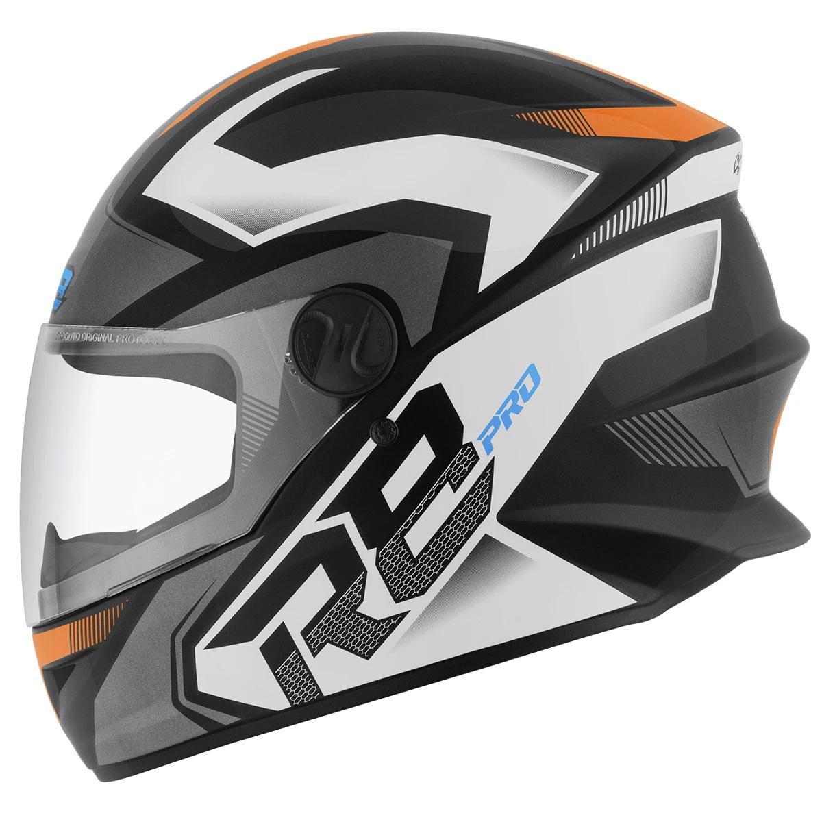 Capacete Fechado Pro Tork R8 Pro COR/PRETO - LARANJA TAMANHO/58