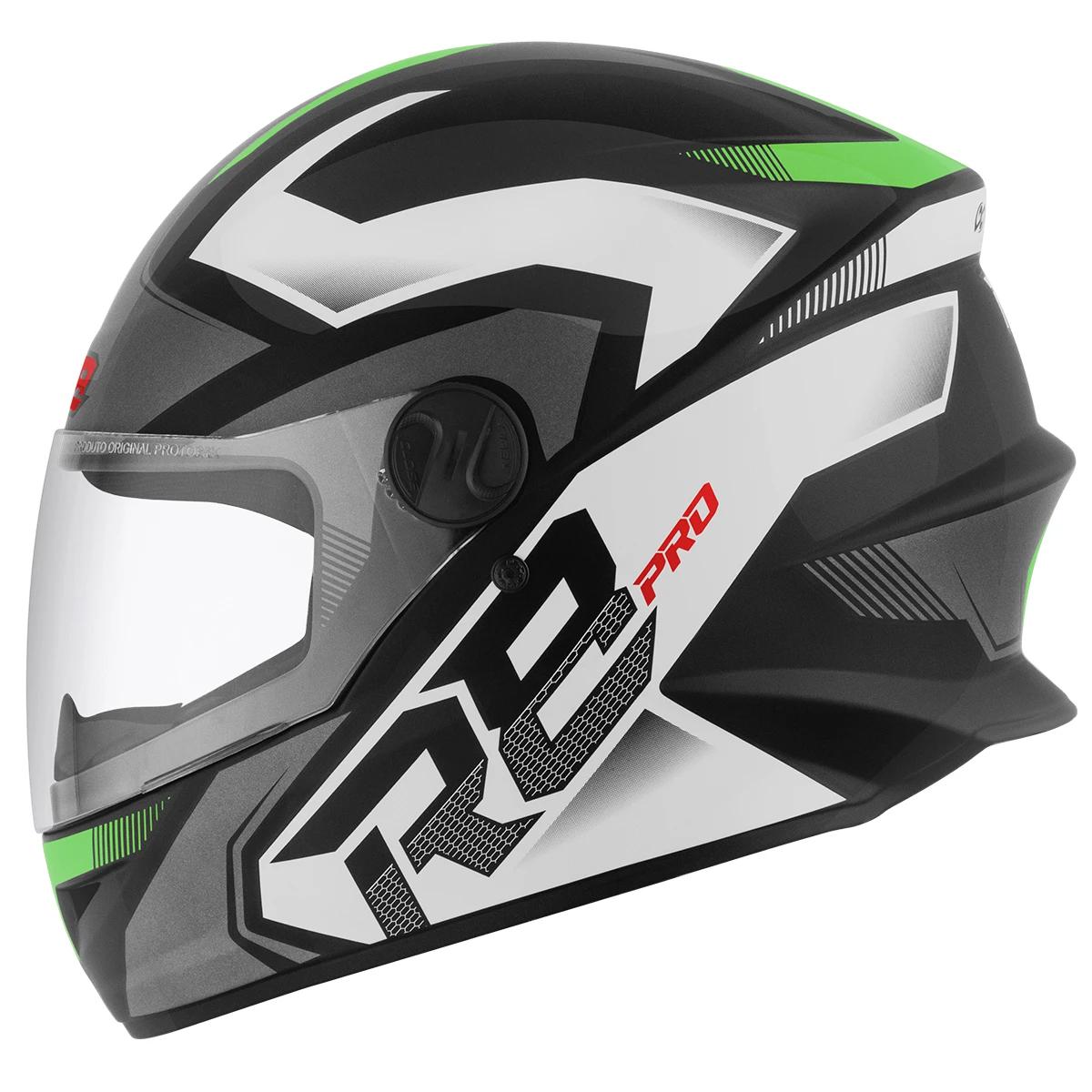 Capacete Fechado Pro Tork R8 Pro COR/PRETO - VERDE TAMANHO/56