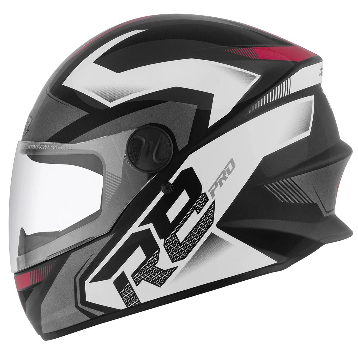 Capacete Fechado Pro Tork R8 Pro COR/PRETO - VERMELHO TAMANHO/58