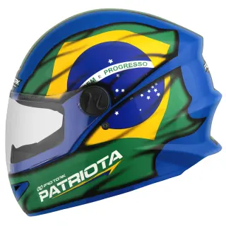 Capacete Fechado Pro Tork R8 Patriota COR/AZUL - VERDE TAMANHO/56