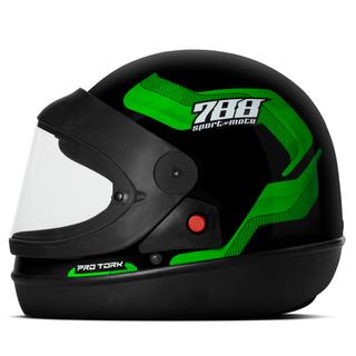 Capacete Fechado Sport Moto 788 Pro Tork COR/PRETO - VERDE TAMANHO/56