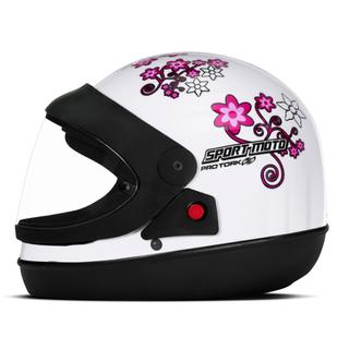 Capacete Fechado Pro Tork Sport Moto For Girls COR/BRANCO TAMANHO/58