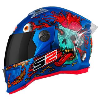 Capacete Fechado Pro Tork Stealth Zombie Brilhante Vis. Fumê TAMANHO/62 COR/AZUL
