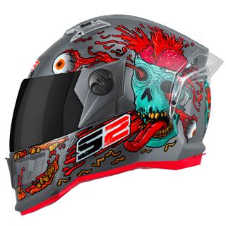 Capacete Fechado Pro Tork Stealth Zombie Brilhante Vis. Fumê TAMANHO/58 COR/CINZA