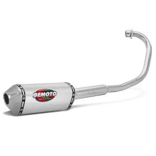 Escapamento Gemoto Racing 3 Trioval [curva Cromada] Fan 125 Ks/es 2009/15 COR/PRATA