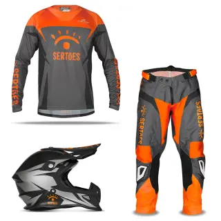 Kit Motocross Calça e Camisa Sertões e Capacete Fast Rally dos Sertões