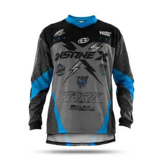 Camisa Motocross Adulto Pro Tork Insane X COR/CINZA - AZUL TAMANHO/GG