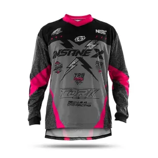 Camisa Motocross Adulto Pro Tork Insane X COR/CINZA - ROSA TAMANHO/GG