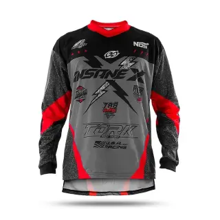 Camisa Motocross Adulto Pro Tork Insane X COR/CINZA - VERMELHO TAMANHO/M