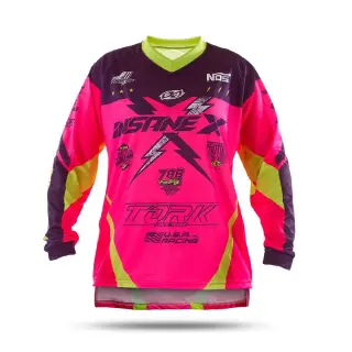 Camisa Motocross Adulto Pro Tork Insane X COR/ROSA - AMARELO TAMANHO/XGG