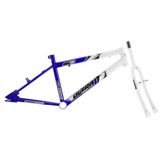 Quadro Aro 20 Bicolo em Aço Carbono com Garfo Ultra Bikes COR/AZUL - BRANCO