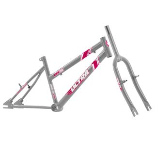 Quadro Aro 20 em Aço Carbono Feminino com Garfo Ultra Bikes COR/CINZA