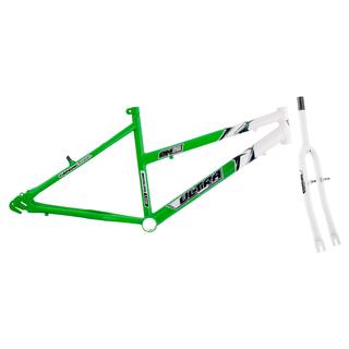 Quadro Aro 26 Bicolor Feminino em Aço Carbono com Garfo Ultra Bikes COR/VERDE KW